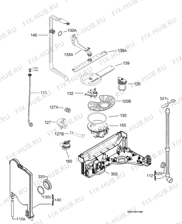 Взрыв-схема посудомоечной машины Electrolux ESF67071XR - Схема узла Hydraulic System 272